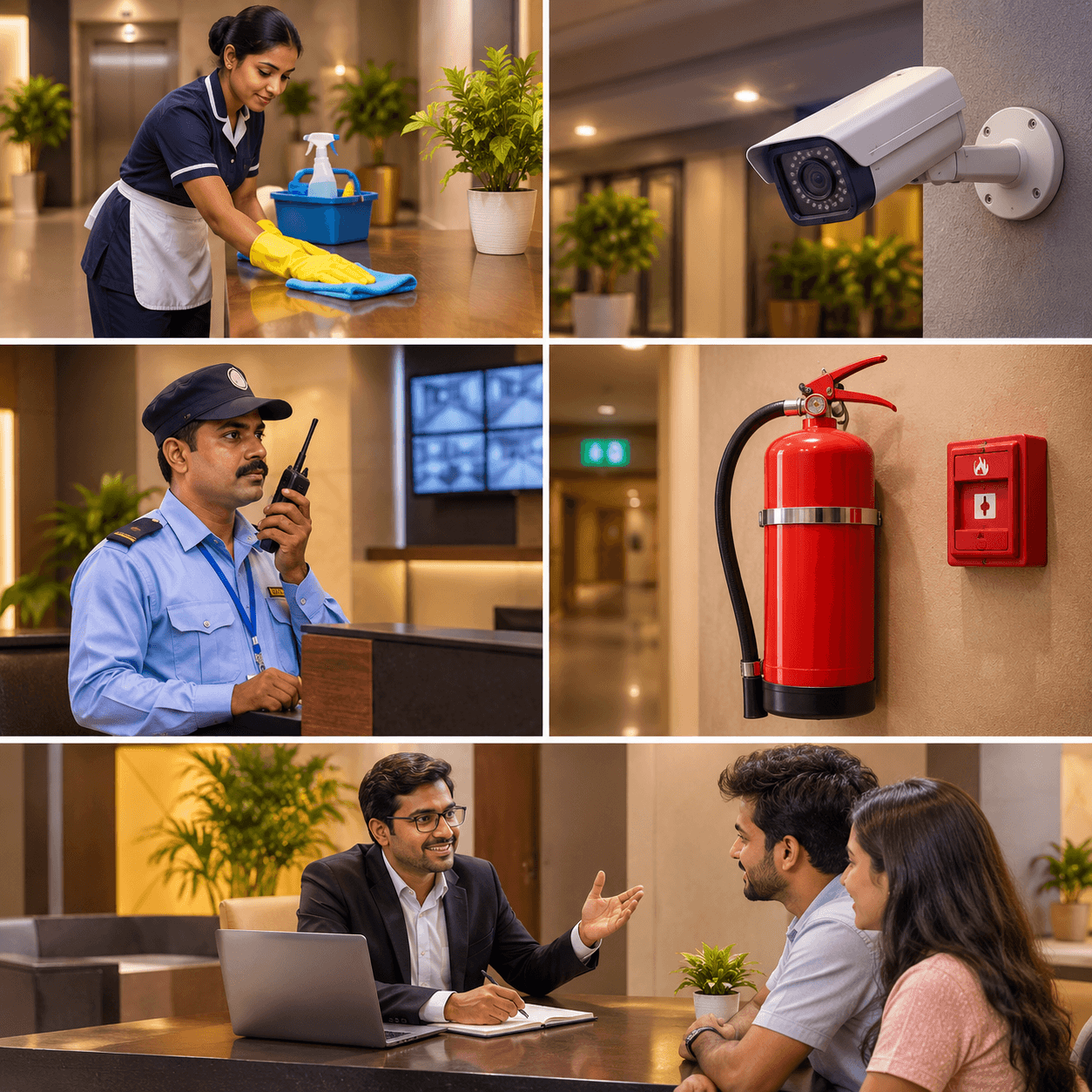 Furnished accommodation visual accompanying safety & care facilities
